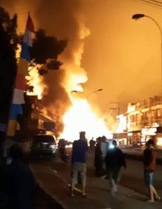 9 Ruko Disertai Rumah Terbakar di Pasar Kotanopan