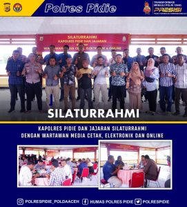 Pada Jamuan Makan Siang, Kapolres Pidie Berharap Silaturahmi Dengan Para Wartawan Terus Terpelihara