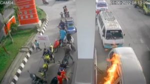 Mobil Zebra Saat Mengisi BMM Meledak di SPBU Pasar Baru Panyabungan