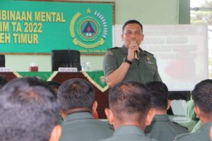 Personel Kodim 0104/Atim Terima Pembinaan Mental Dari Bintaljarahdam IM TA.2022
