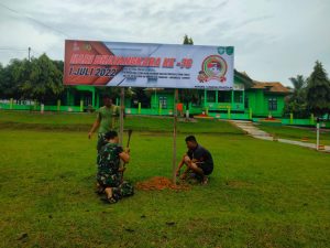 Kodim 0104/Atim Beserta Koramil Jajaran, Serentak Pasang Spanduk HUT Bhayangkara Ke-76
