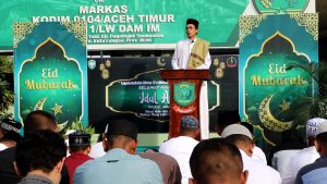 Kodim 0104/Atim Gelar Sholat Idul Adha Berjamaah Dengan Masyarakat