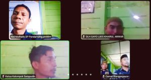 Camat Blangpegayon Hadiri Zoom Meeting Calon Kampung Proklim Bener Baru