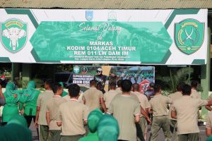Jaga Kebugaran Badan, Prajurit dan Persit KCK Cab. XXI Laksanakan Senam Aerobik Bersama Sekaligus Menyambut HUT TNI Ke-77