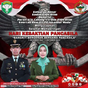Dandim 0104/Atim, Peringatan Hari Kesaktian Pancasila