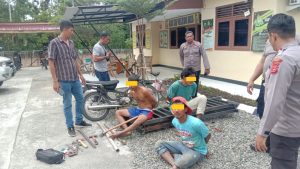 Polisi Pidie Bekuk 3 Pencuri Besi Jembatan Tutue Paya Reubee