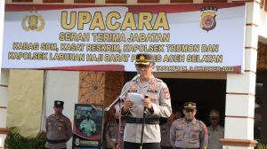 Kapolres AKBP Nova Suryandaru Sertijab 2 JPU dan 2 Kapolsek, Iptu Deno Wahyudi Jabat Kasat Reskrim Polres Aceh Selatan