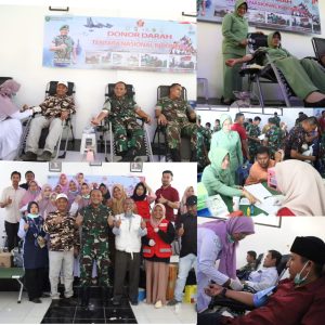 237 Kantong Darah Terkumpul Pada Baksos Donor Darah Kodim Pidie Jelang HUT Ke-77 TNI
