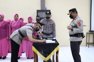 Kapolres Aceh Utara Pimpin Sertijab Empat Kapolsek Jajarannya