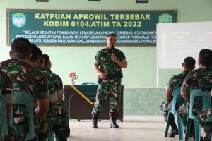 Staf Ter Kodim 0104/Atim Gelar Sosialisasi Katpuan Apkowil Tersebar Bagi Babinsanya