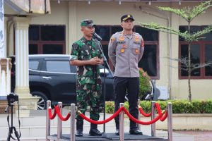 Apel Gabungan TNI-Polri di Polres Aceh Timur Dalam Rangka Sinergitas