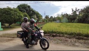 Polri Bersama TNI Bersinergi Gelar Patroli di Kecamatan Pantee Bidari