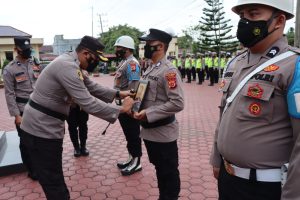 Polres Langsa Lakukan Upacara PDTH In Absensia