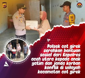 Polisi Serahkan Bansos Bagi Janda dan Anak Yatim Korban Konflik