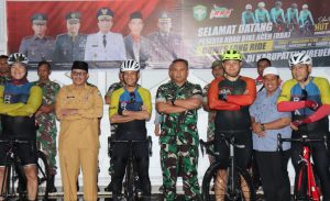 Dandim 0111/Bireuen Bersama Forkopimda Sambut Rombongan Gowes Kapok Sahli Kodam IM