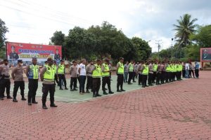 PERSONIL POLRES MADINA GELAR APEL KESIAPAN PAM MALAM NATAL TAHUN 2022