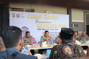 Jum’at Curhat, Kapolres Pidie Serap Informasi Masyarakat Terkait Penanganan Pengungsi Rohingya
