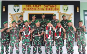 Dandim 0111/Bireuen Beserta Anggota Sambut Kedatangan Satgaster Dari Papua