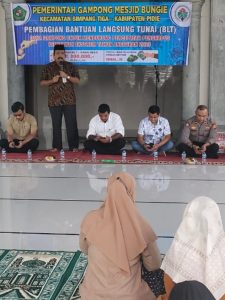 31 Gampong di Pidie Cairkan DG, Mesjid Bungie Yang Pertama Salurkan BLT-DG