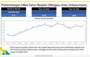 Inflasi Kota Langsa YTY Menurun, Menuju (Equal) Inflasi dan Disflasi
