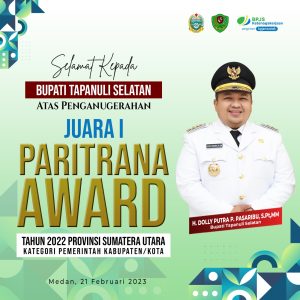 Pemkab Tapsel Raih Juara I Jamsostek Paritrana Award 2022 Sumut