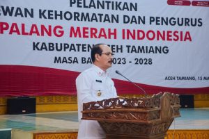 Drs. Meurah Hadiri Pengukuhan Pengurus PMI Aceh Tamiang Periode 2023-2028