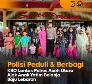 Polisi di Aceh Utara Ini Peduli Kasih, Beli Baju Lebaran Untuk Anak Yatim