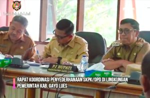 Pj. Bupati Gayo Lues Adakan Rakor Bersama Kepala SKPK