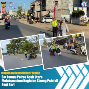 Wujudkan Kamseltibcarlantas, Satlantas Polres Aceh Utara Rutin Atur Lalulintas Pagi Hari
