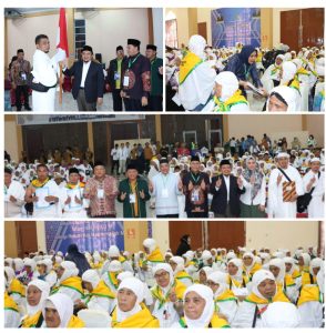 Bupati Dolly dan Ketua TP PKK Rosalina Hadiri Pelepasan 194 JCH Tapsel di Asrama Haji Medan