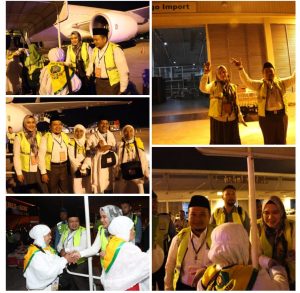 Antar Sampai Tangga Pesawat, Bupati Tapsel dan Ketua TP PKK Lepas 194 JCH dari Bandara KNO Menuju Jeddah
