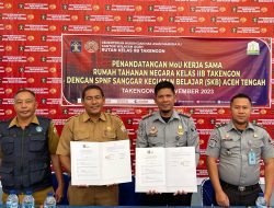 Perdana.. Rutan Takengon Teken MOU Bersama SPNF SKB Aceh Tengah Untuk Pendidikan Warga Binaan