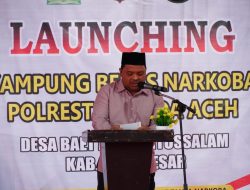 Sekda Aceh Besar Hadiri Lauching Kampung Bebas Narkoba di Gampong Baet