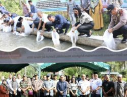 Bupati Tapsel Bersama Masyarakat Muara Purba Nauli dan Sori Manaon Lakukan Tebar Benih Ikan Nila