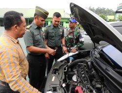Pasi Log Kodim 0117/Aceh Tamiang Lakukan Pemeriksaan Kendaraan Dinas
