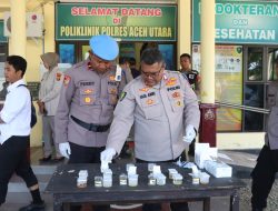 Deteksi Dini Penyalahgunaan Narkoba, Polres Aceh Utara Tes Urine 43 Personel