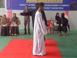 Enam Terpidana Maisir dan Satu Orang Pelecehan Seksual di Cambuk di Aceh Barat