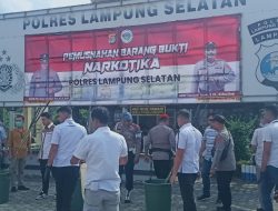 Polres Lampung Selatan Gelar Pemusnahan Barang Bukti Narkotika Seberat 21 Kg