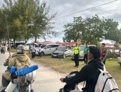 Personel Pos Pam Labuhanhaji Tingkatkan Patroli Tempat Wisata, Pastikan Keamanan Libur Lebaran