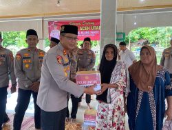 Peduli Yatim dan Dhuafa, Kapolres Aceh Utara Serahkan Santunan di Paya Bakong