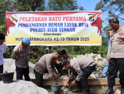 Jelang Hari Bhayangkara ke-79, Polres Aceh Tengah Bangun Rumah Layak Huni untuk Warga Kurang Mampu