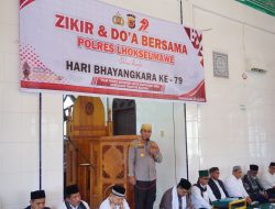 Khidmat, Zikir dan Doa Bersama Sambut Hari Bhayangkara ke-79 di Polres Lhokseumawe