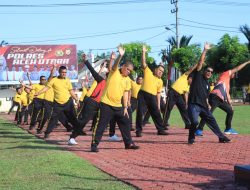 Sinergitas Bersama Insan Pers, Polres Aceh Utara Olahraga dan Coffee Morning