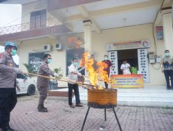 Polres Lhokseumawe Musnahkan Barang Bukti Sabu dan Ganja